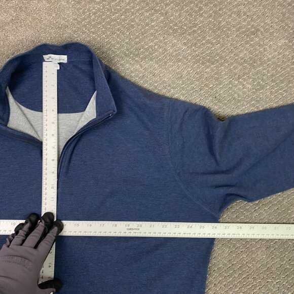 Peter Millar Sweater Men's XXL Blue Crown Comfort Interlock Quarter 1/4 Zip Golf - Picture 9 of 11